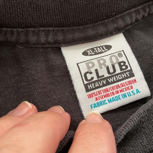 4 Pack - Pro Club Shirt Mens XL Tall Black Heavyweight Crewneck Short Sleeve Tee - Picture 2 of 7